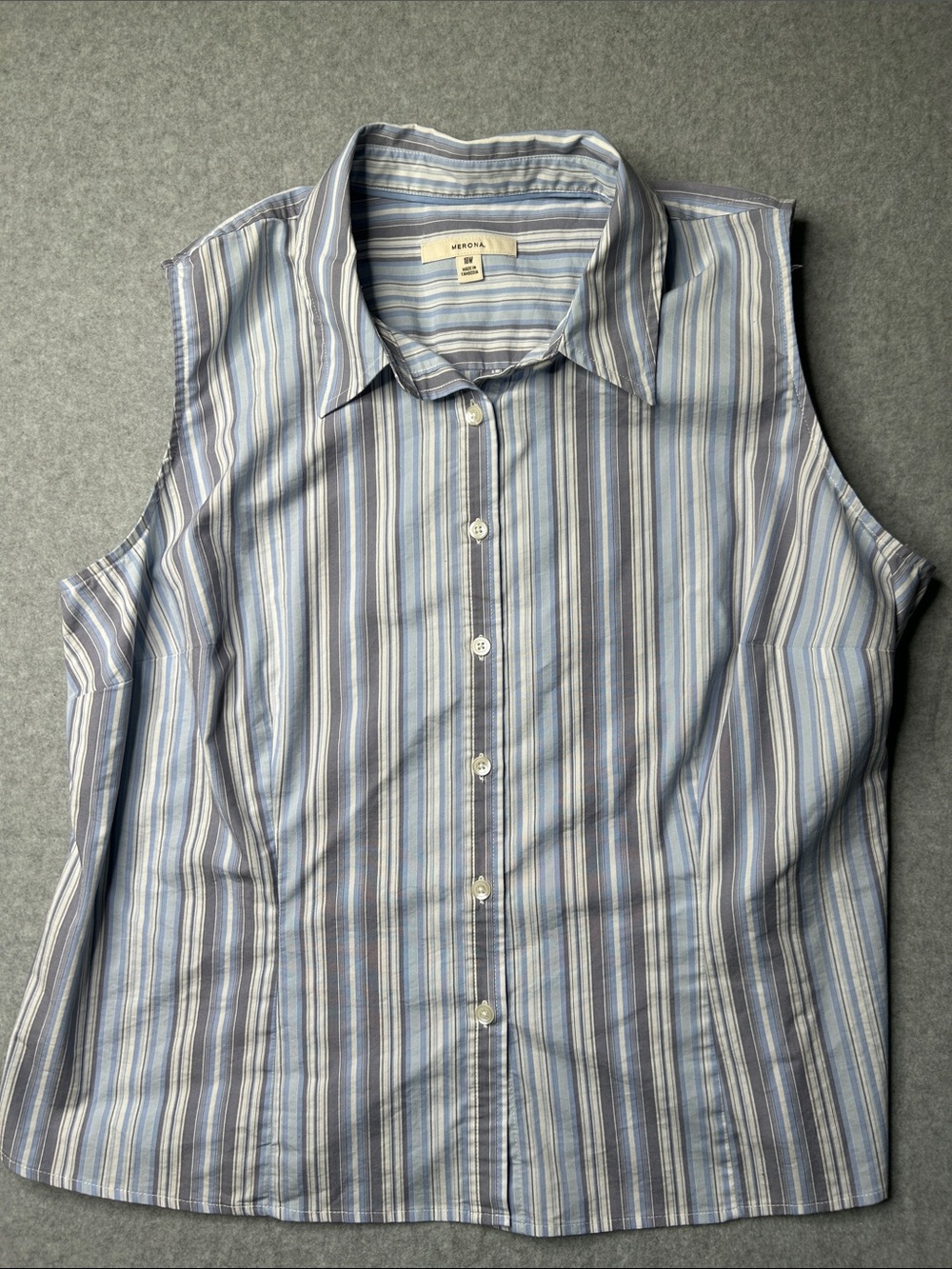 Merona Blue and White Striped Button-Down Shirt